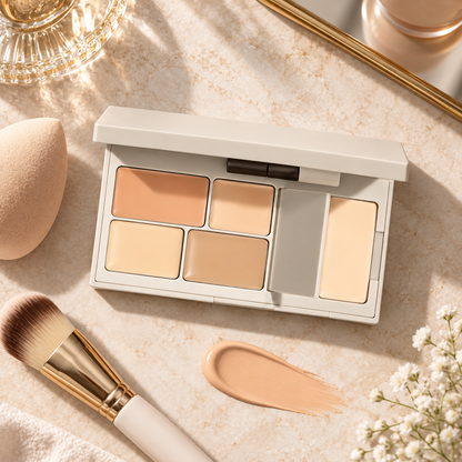 🎨 Complexion-Perfecting | Cream Concealer Palette Essentials | Seamless Sculpting Coverage