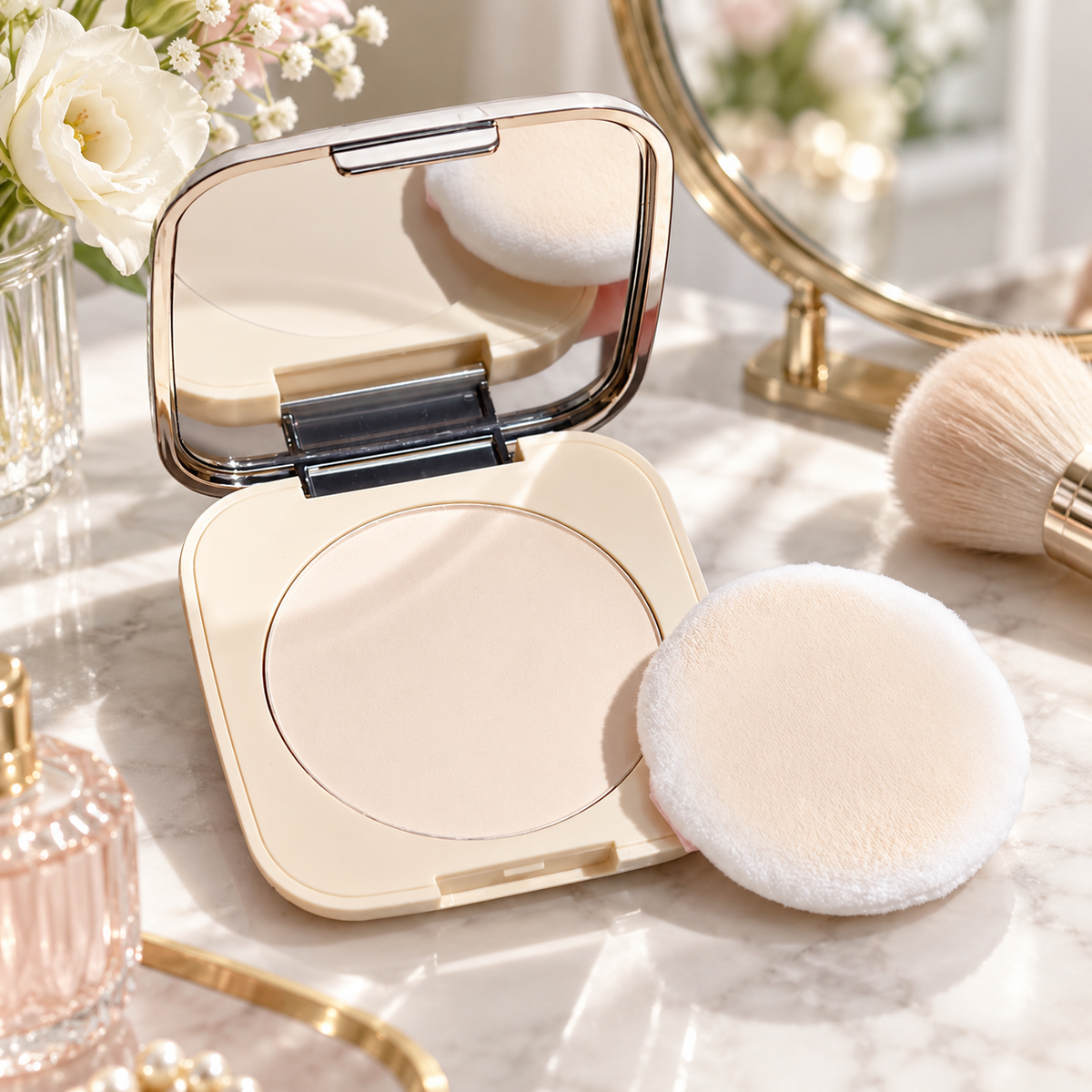 🪞 Touch-Up Ready | Silky Pressed Powder Essential | Beauty-Lover Soft-Matte Finish